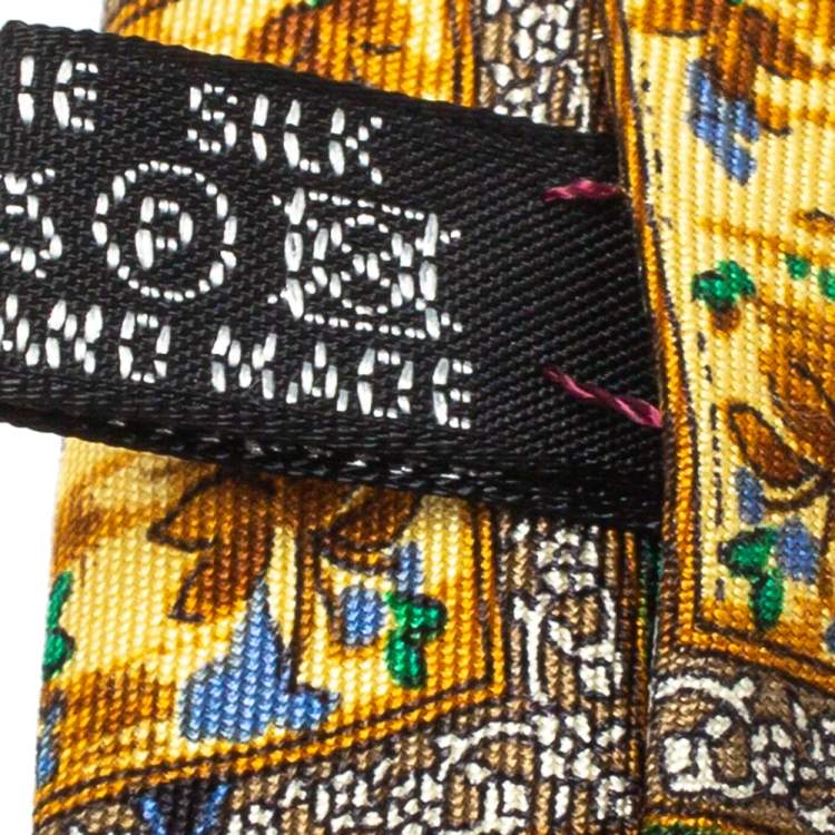 Pre Owned Christian Dior Monsieur Multicolor Floral Printed Silk Tie