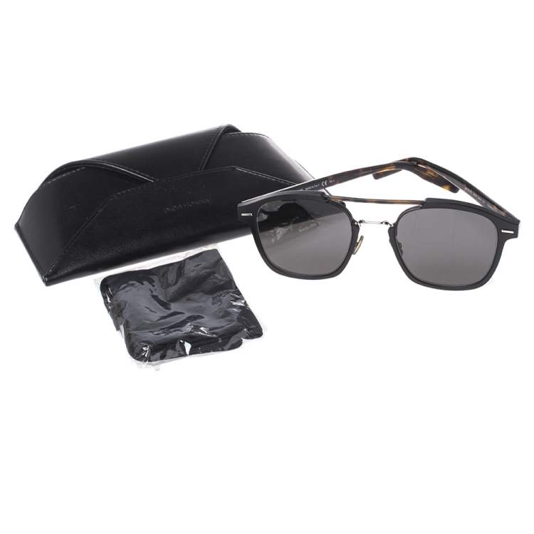 Pre Owned Dior Homme Brown Havana/Grey AL13.13 Aviator Sunglasses