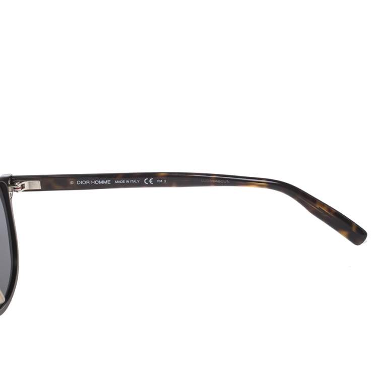 Pre Owned Dior Homme Brown Havana/Grey AL13.13 Aviator Sunglasses