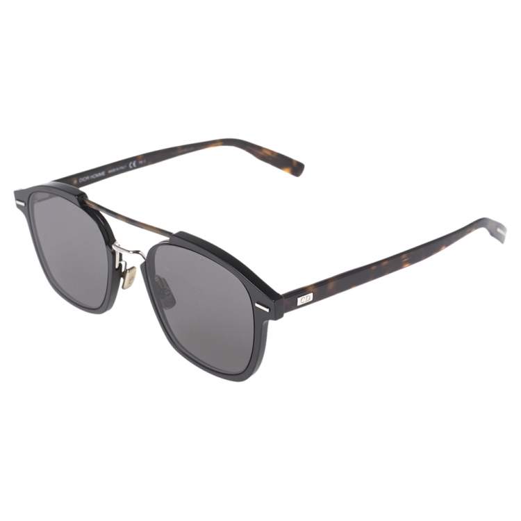 Pre Owned Dior Homme Brown Havana/Grey AL13.13 Aviator Sunglasses