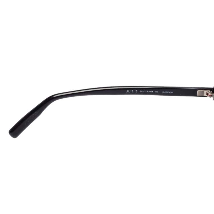 Pre Owned Dior Homme Black Metal Tone AL13.13 Mirror Square Sunglasses