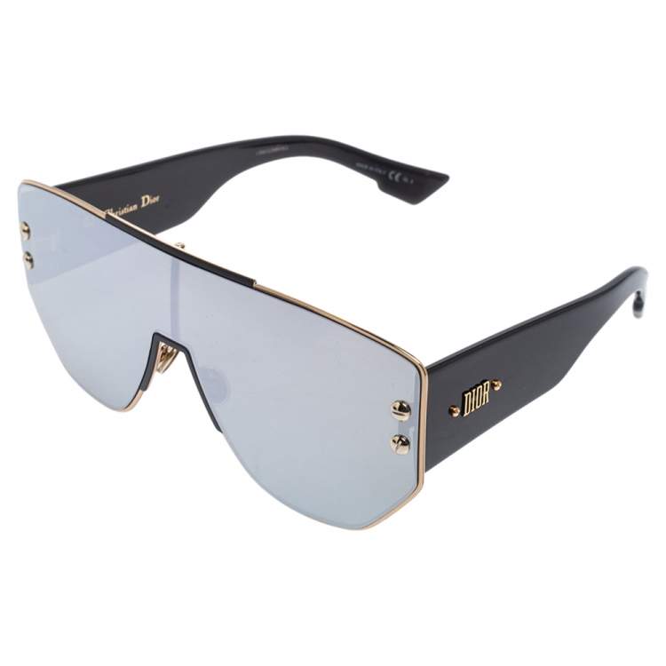 Pre Owned Dior Black Acetate DiorAddict1 Mirror Shield Sunglasses