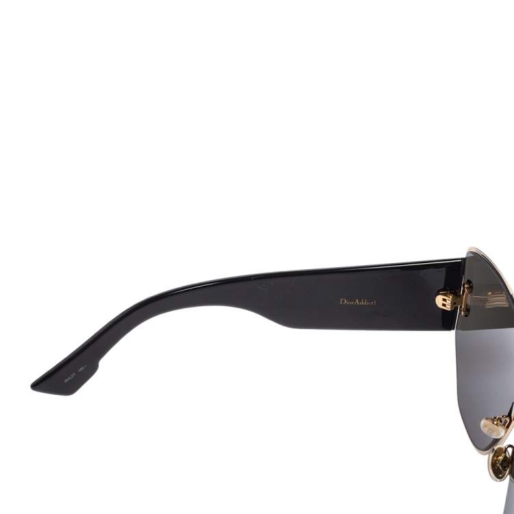 Pre Owned Dior Black Acetate DiorAddict1 Mirror Shield Sunglasses