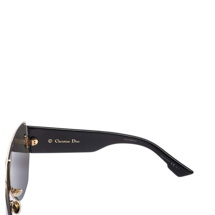 Pre Owned Dior Black Acetate DiorAddict1 Mirror Shield Sunglasses