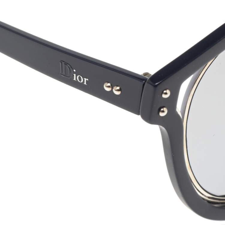 Pre Owned Dior Blue Acetate Dior Elliptic Mirror Sunglasses