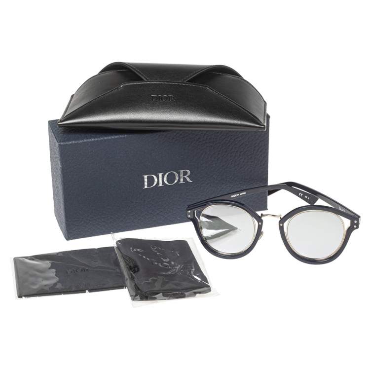 Pre Owned Dior Blue Acetate Dior Elliptic Mirror Sunglasses