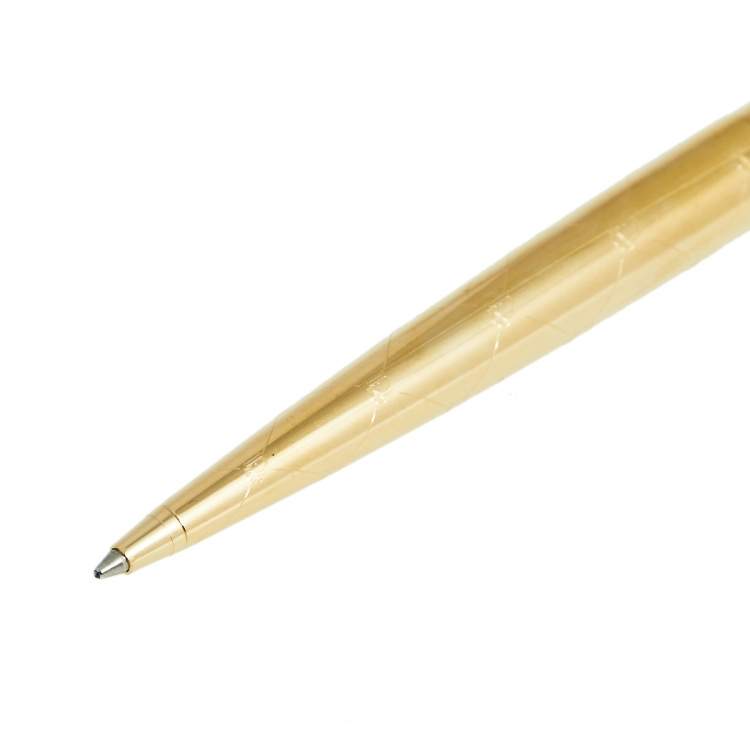 Pre Owned Dior Gold Tone Logo Engraved Ballpoint Pen
