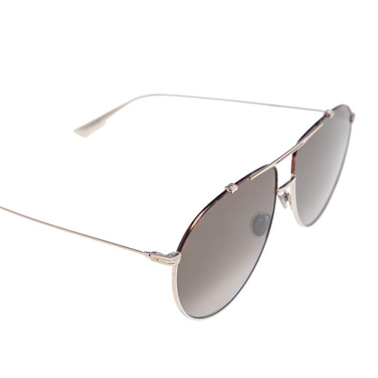 Pre Owned Dior Gold Monsieur1 Pilot Sunglasses