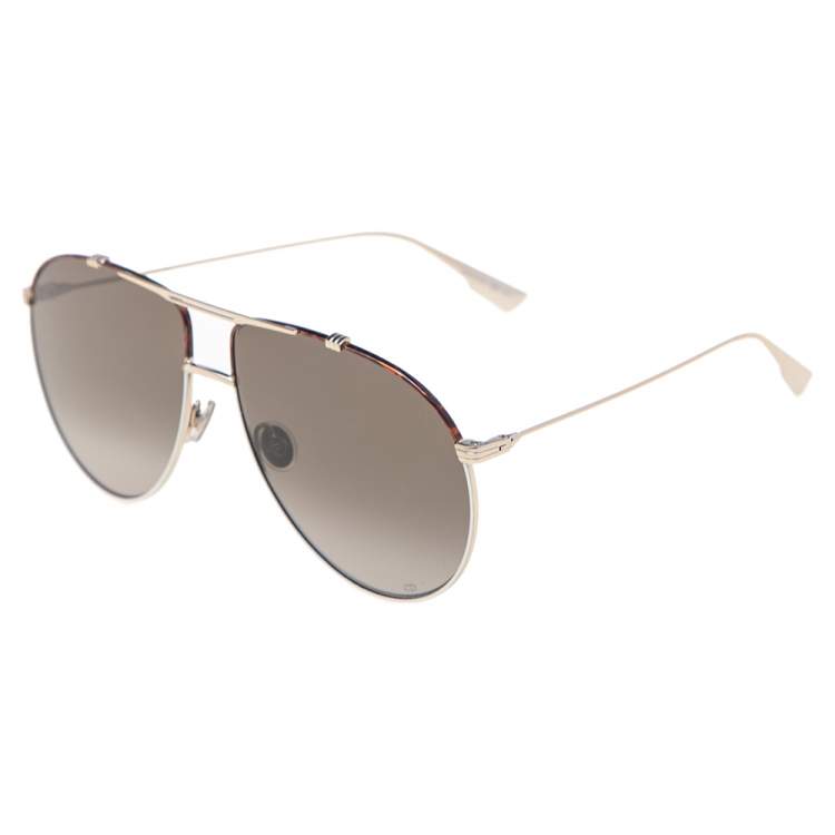 Pre Owned Dior Gold Monsieur1 Pilot Sunglasses