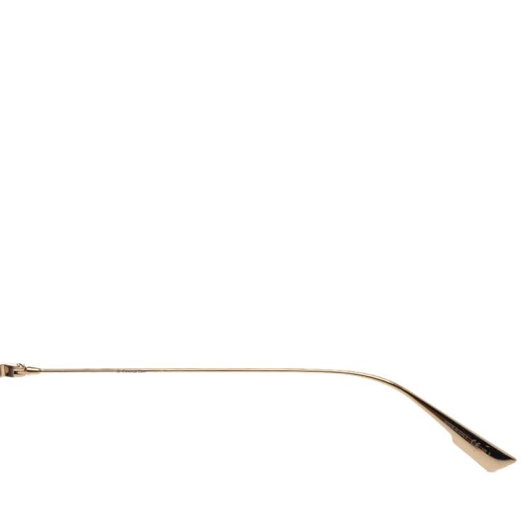 مملوكة مسبقًا Dior Gold Tone/Brown Havana Monsieur 3 Aviator Sunglasses