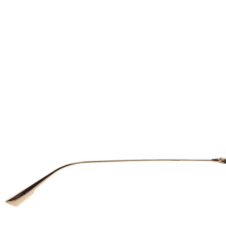 مملوكة مسبقًا Dior Gold Tone/Brown Havana Monsieur 3 Aviator Sunglasses
