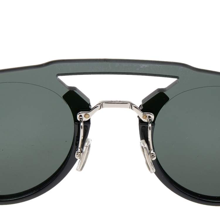 Pre Owned Dior Black/ Grey 8072K DiorFuturistic Round Sunglasses