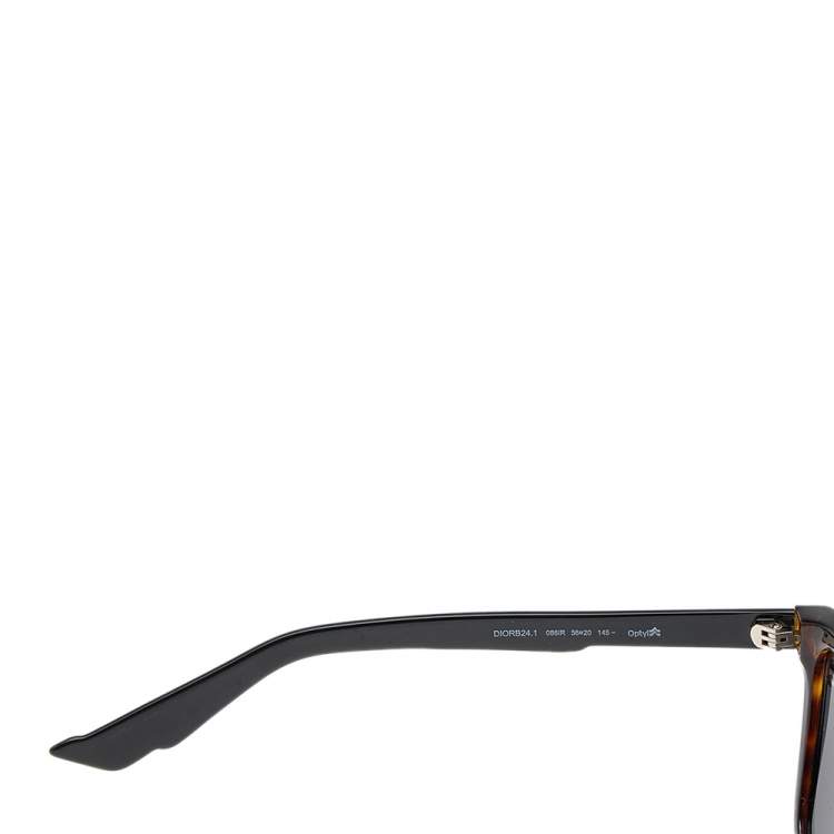 Pre Owned Dior Brown Havana/ Grey DIORB24.1 Square Sunglasses