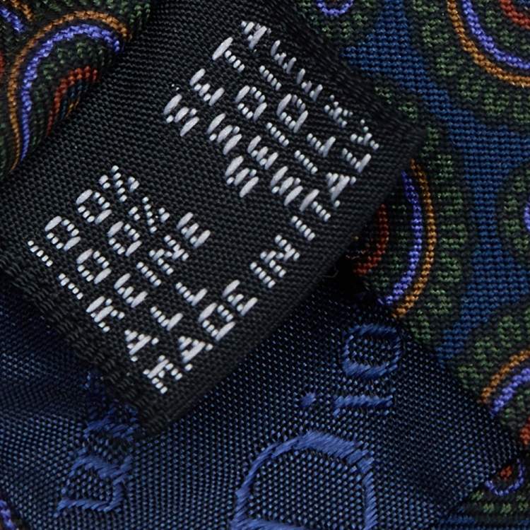 Pre Owned Dior Blue Patterned Silk Tie