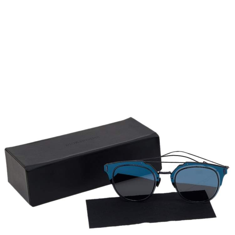 Pre Owned Dior Homme Diorcomposit1.0 Black/Blue A2J2A  Aviator Sunglasses
