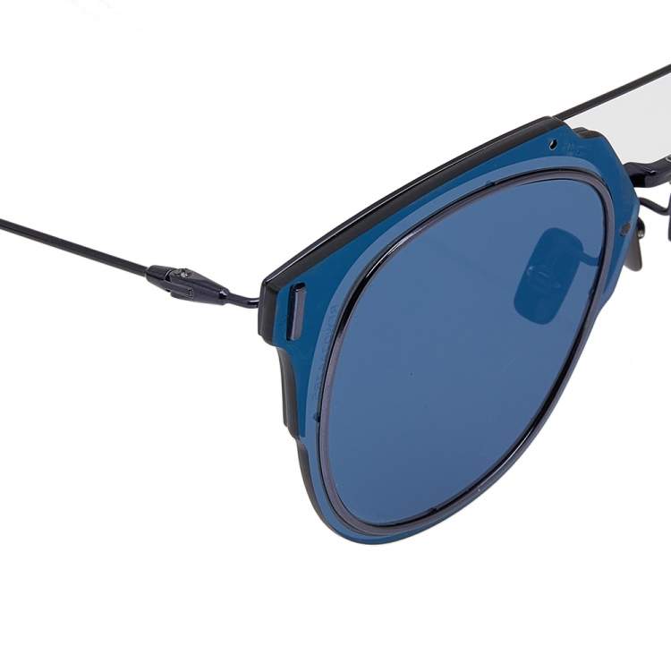Pre Owned Dior Homme Diorcomposit1.0 Black/Blue A2J2A  Aviator Sunglasses
