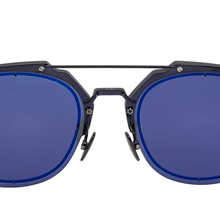 Pre Owned Dior Homme Diorcomposit1.0 Black/Blue A2J2A  Aviator Sunglasses