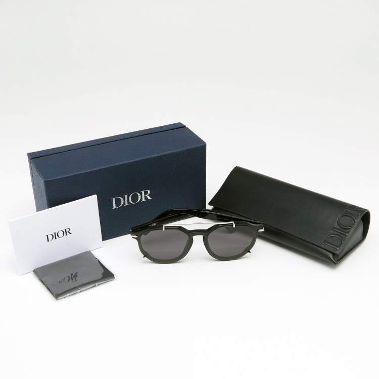 Pre Owned Dior Black Acetate BlackSuit RI Pantos Sunglasses