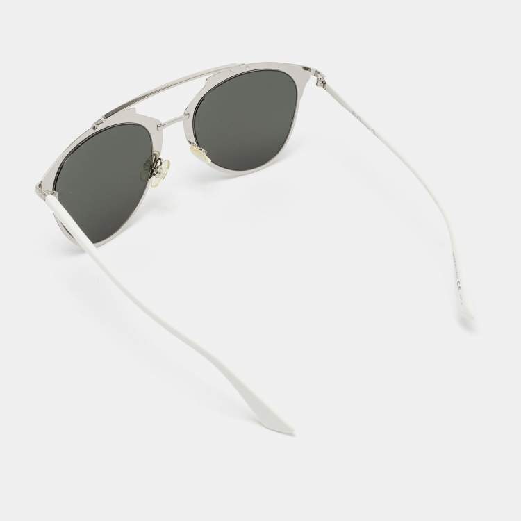 Pre Owned Dior Silver Tone / Grey DiorReflected 85LDC Aviator Sunglasses