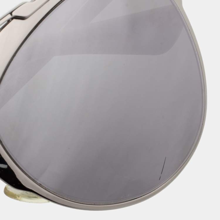 Pre Owned Dior Silver Tone / Grey DiorReflected 85LDC Aviator Sunglasses