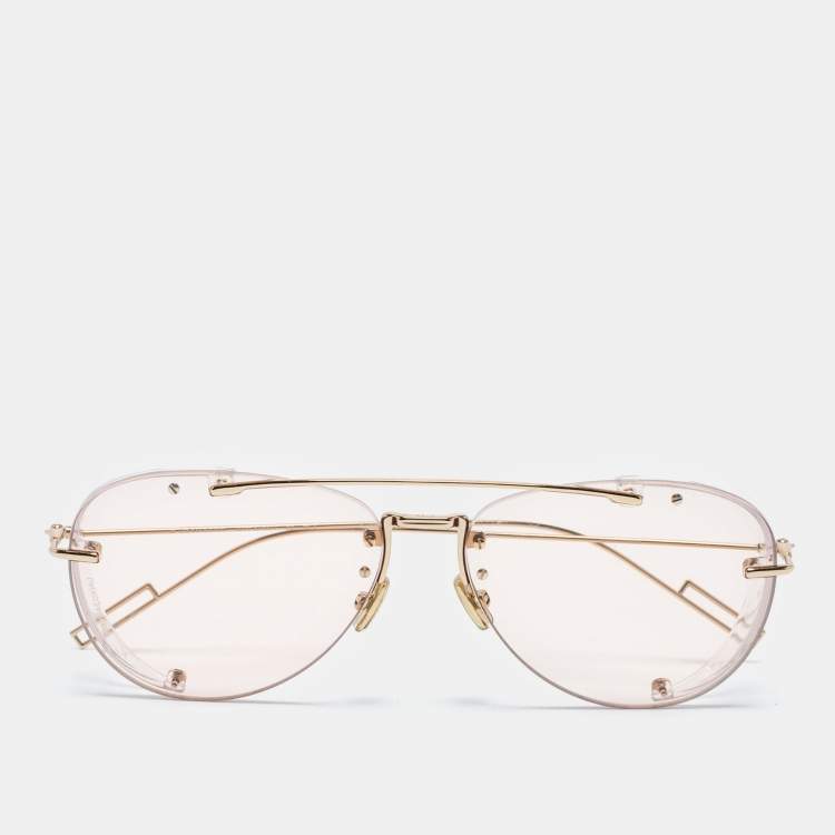 Pre Owned Dior Homme Gold Tone/ Pale Pink DiorChroma1 Aviator Sunglasses