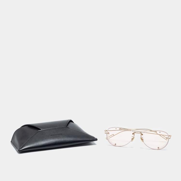 Pre Owned Dior Homme Gold Tone/ Pale Pink DiorChroma1 Aviator Sunglasses