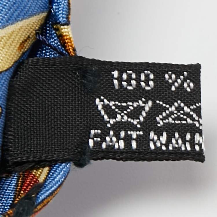Pre Owned Christian Dior Vintage Blue Bird Printed Silk Tie 
