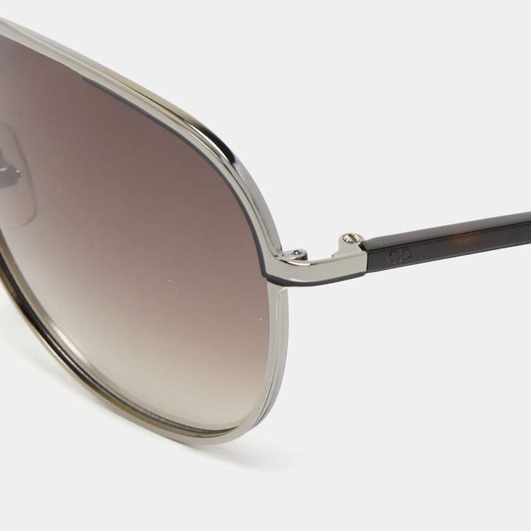 Pre Owned Dior Dark Brown DIOR0139S Aviator Sunglasses