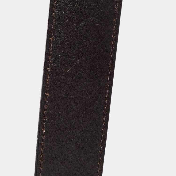 Pre Owned Dior Homme Black Leather Buckle Belt 90CM