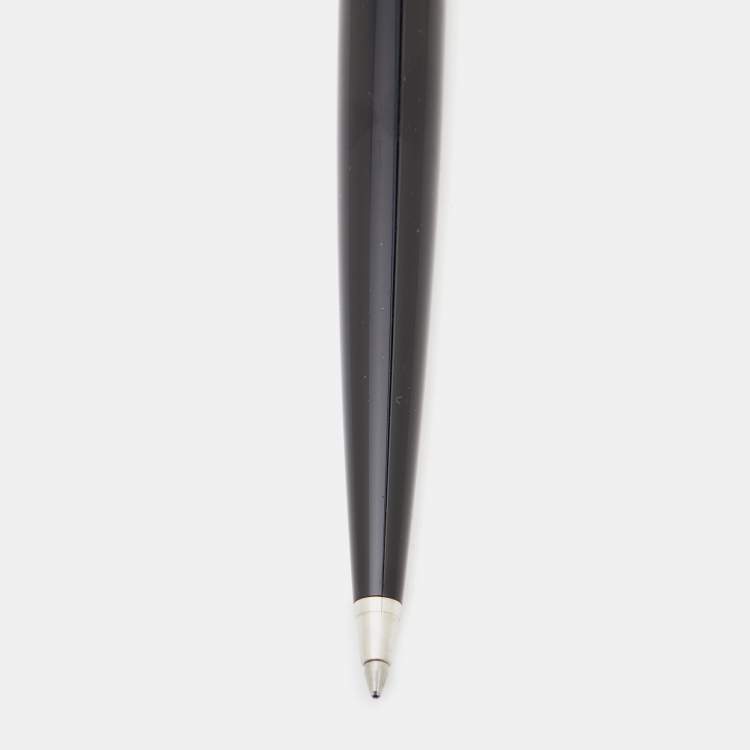 Pre Owned Dior Fahrenheit Black Lacquer Palladium Finish 4 Diamonds Ballpoint Pen