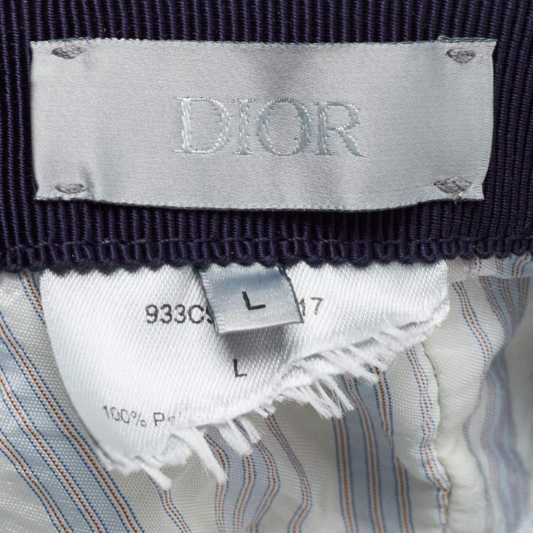 Pre Owned Dior Homme Navy Blue Oblique Camo Print Baseball Cap L