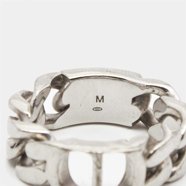 Pre Owned Dior CD Icon Sterling Silver Ring Size 60 