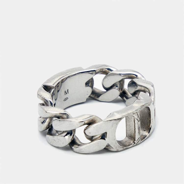 Pre Owned Dior CD Icon Sterling Silver Ring Size 60 