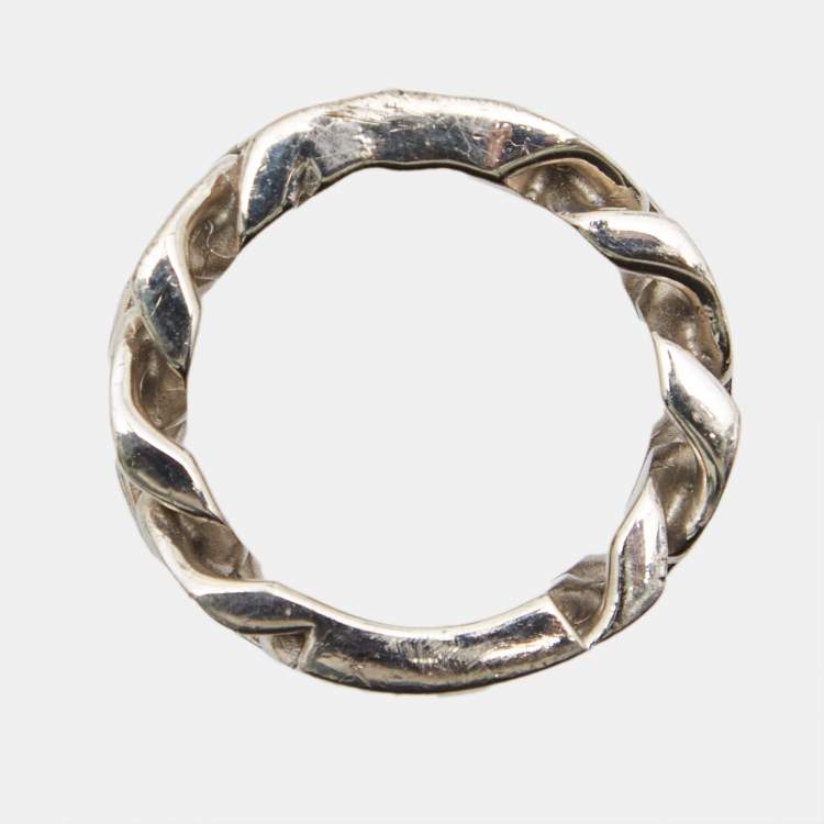 Pre Owned Dior CD Icon Sterling Silver Ring Size 60 