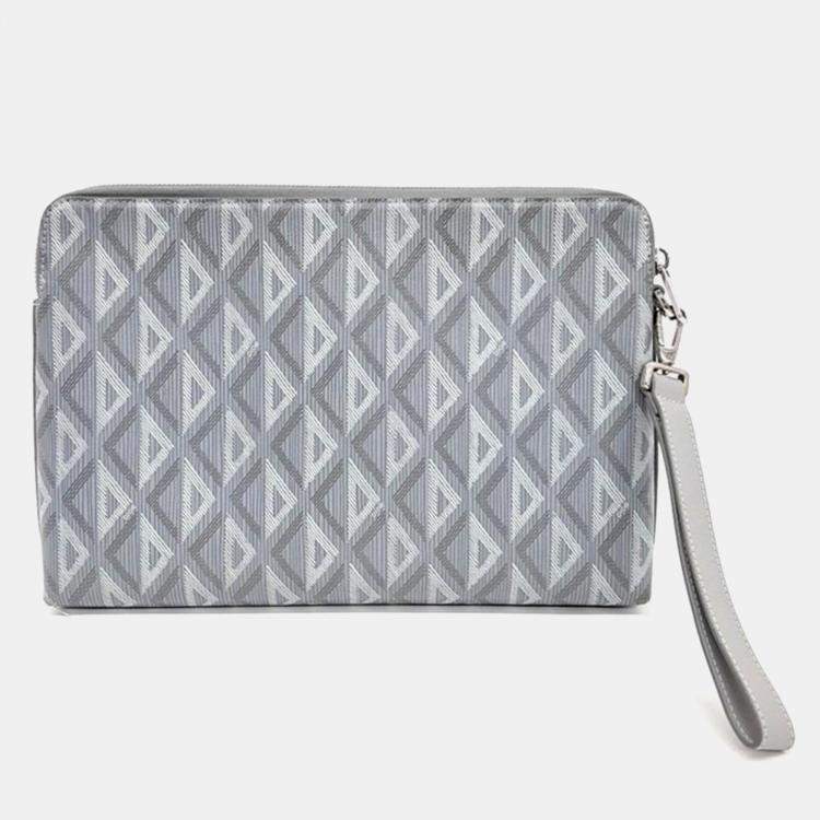 【無料郵送/関税込/正規品】 Dior CD Diamond Canvas Wallet Gre Christian Dior Grey CD Diamond Coated Canvas Card Holder