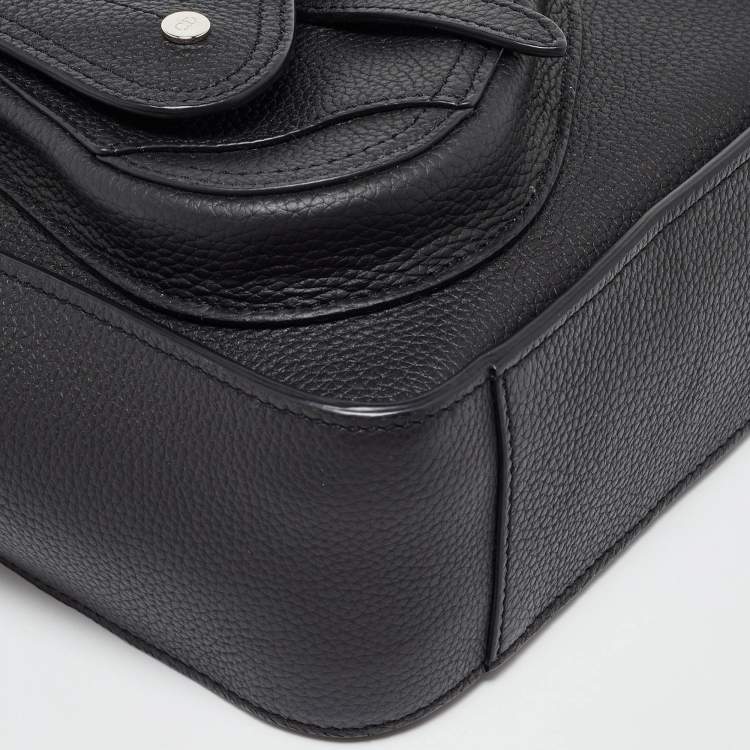 Pre Owned Dior Black Leather Saddle Tote