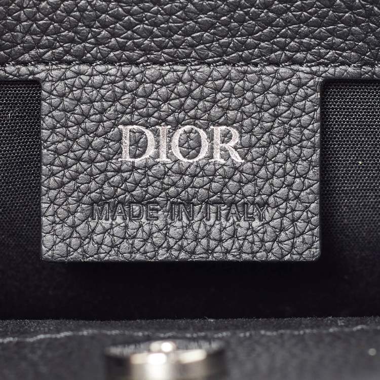 Pre Owned Dior Black Leather Saddle Tote