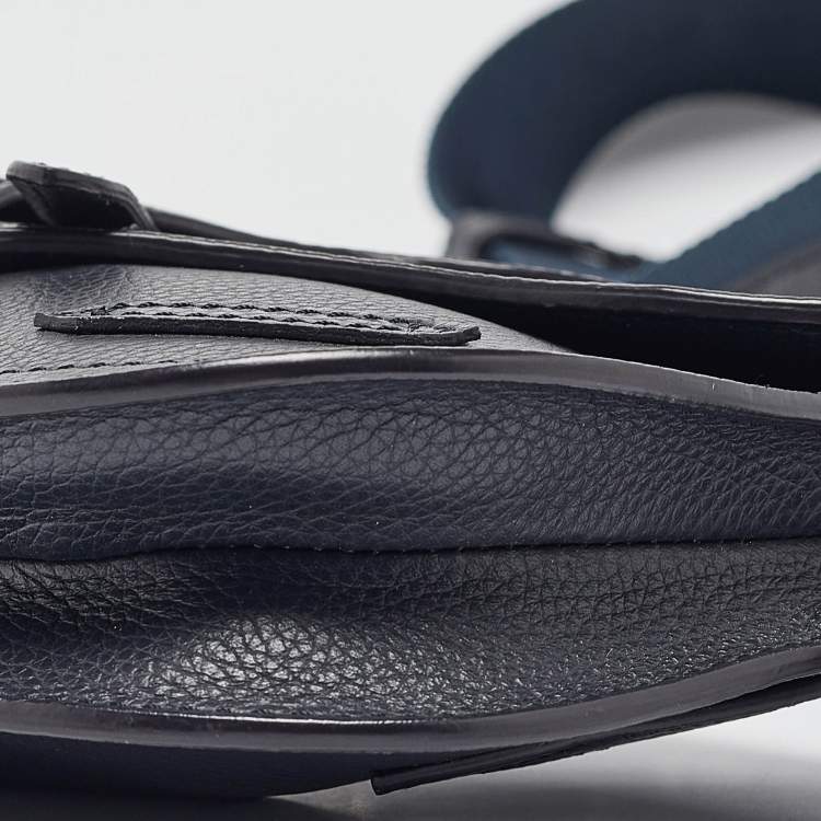 Pre Owned Dior Navy Blue Leather Saddle Crossbody Bag