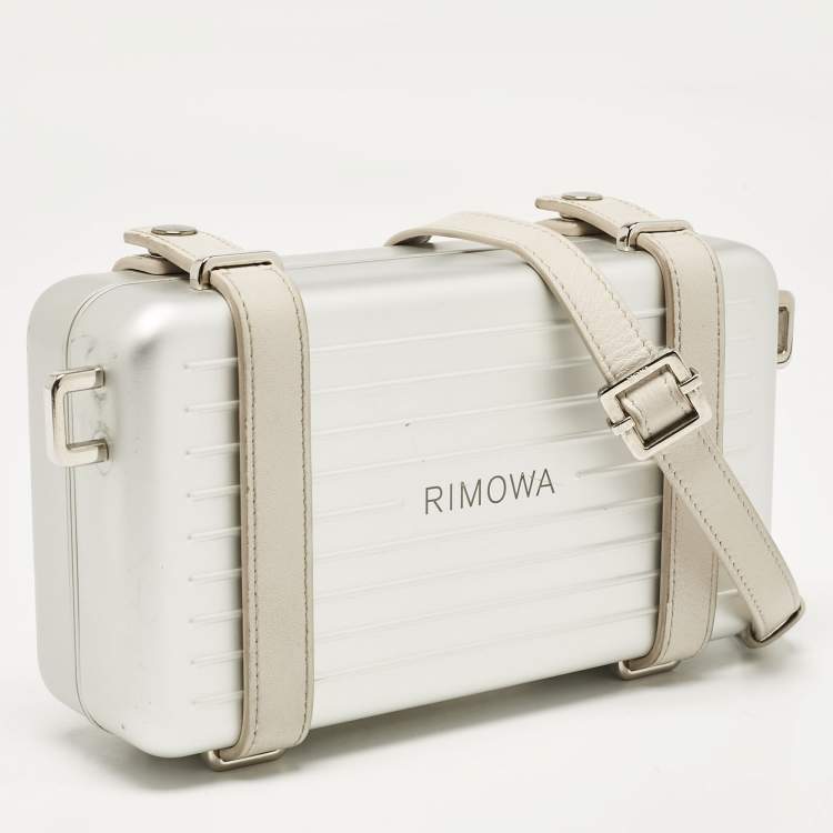 Pre Owned Christian Dior x Rimowa Silver Aluminum and Leather Personal Clutch Bag