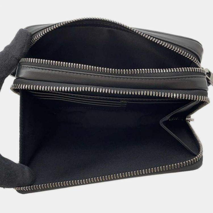 Pre Owned Dior Black PVC Coated Canvas CD Diamond Shoulder Bag