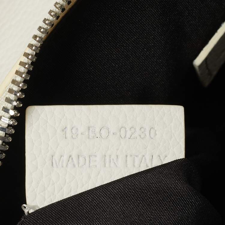 Pre Owned Dior White Leather Saddle Bag