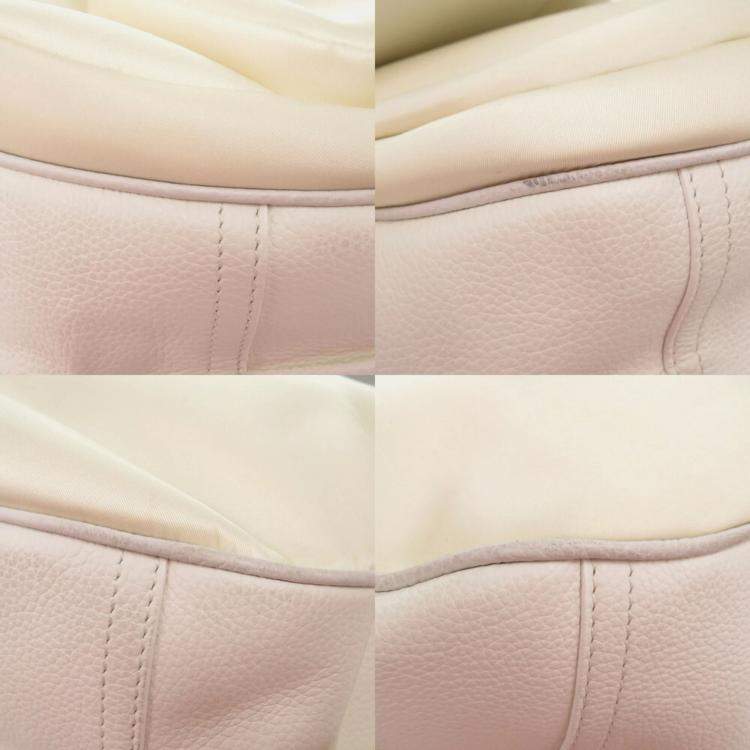 Pre Owned Christian Dior x Sacai White Leather Nylon Saddle Soft Shoulder Bag 