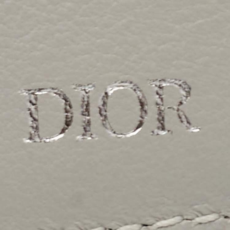 Pre Owned Dior Grey CD Diamond Print Coated Canvas Bifold Card Case