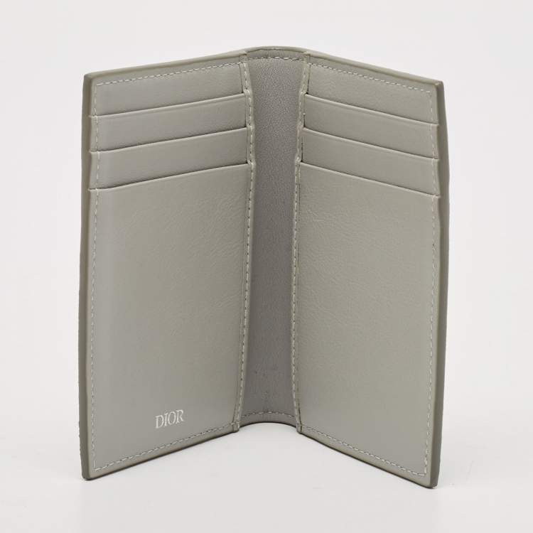 Dior Grey CD Diamond Print Coated Canvas Bifold Card Case