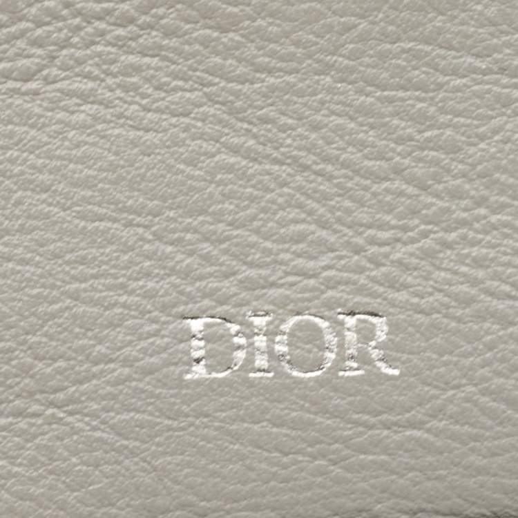 Pre Owned Dior Grey Oblique Galaxy Leather Bifold Card Holder
