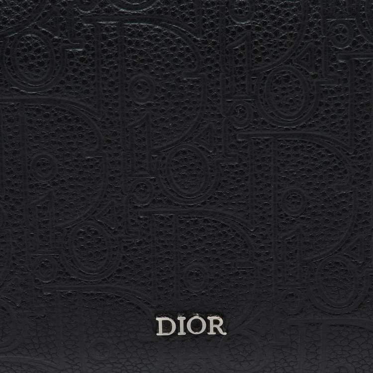 Pre Owned Dior Black Gravity Leather Long Zipped Wallet