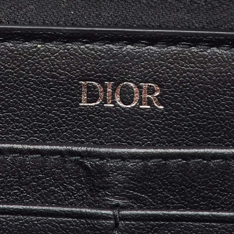 Pre Owned Dior Black Gravity Leather Long Zipped Wallet