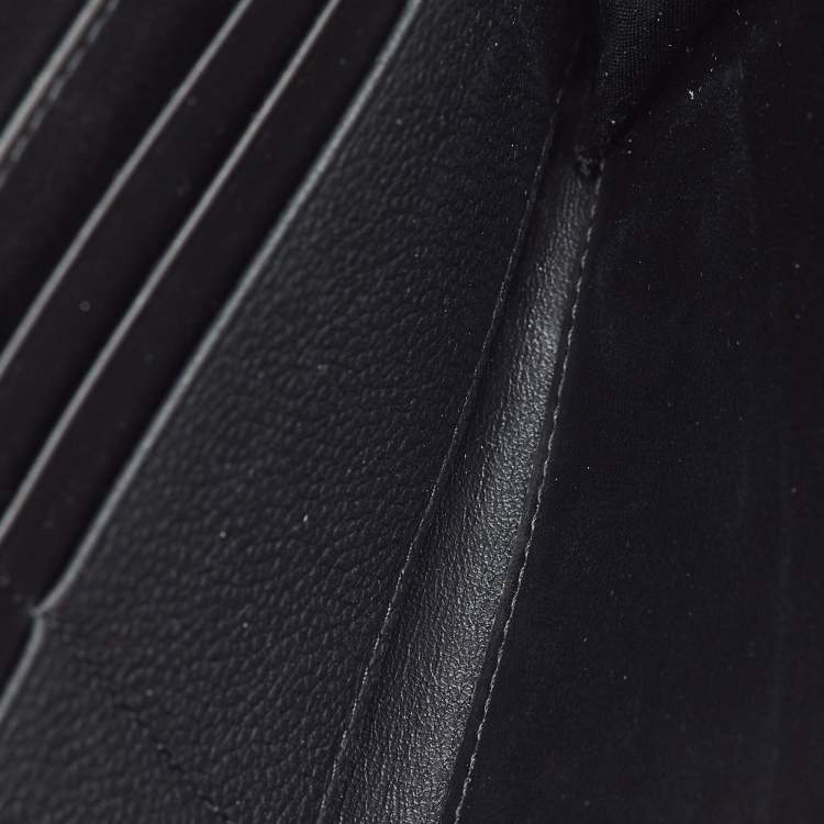 Pre Owned Dior Black Gravity Leather Long Zipped Wallet