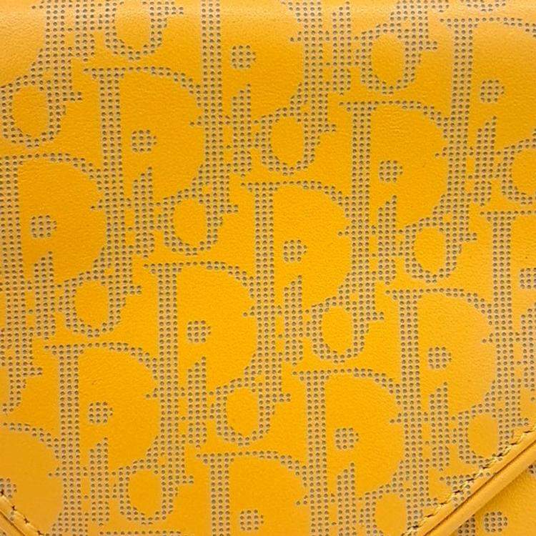 Pre Owned Dior Yellow Leather World Tour Belt Bag