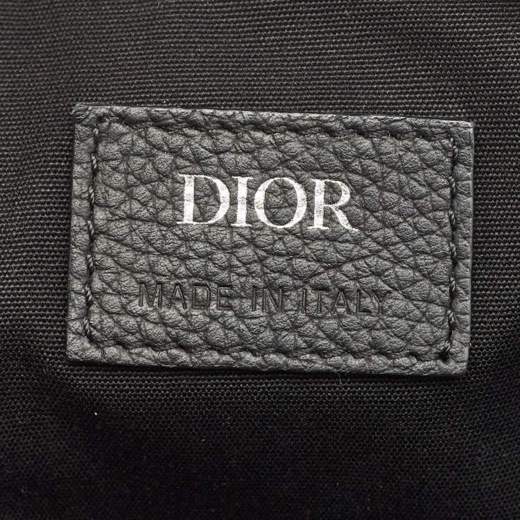 Pre Owned Dior Navy Blue Oblique Canvas and Leather Safari Crossbody Bag
